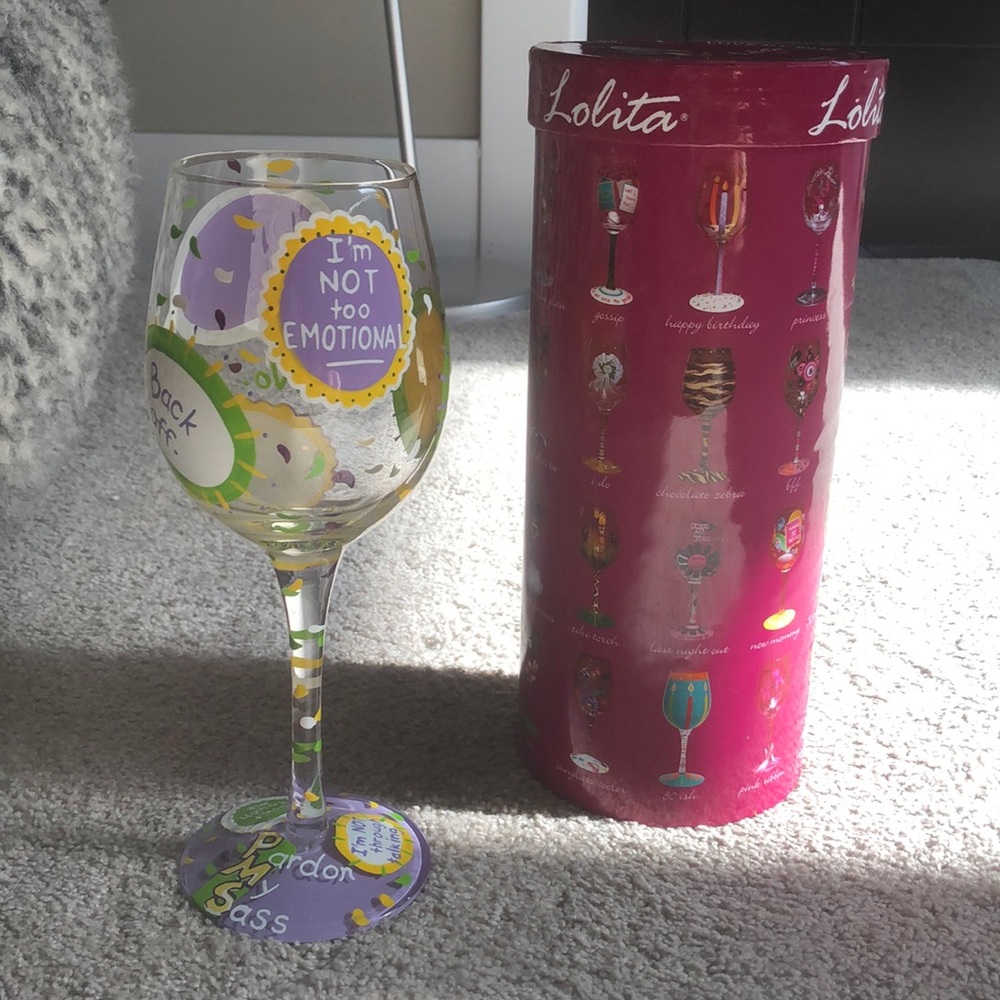 “PMS” Lolita wine glass